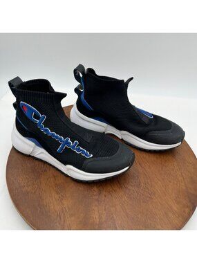 Champion Big Kids Rally Future Mid Casual Sneakers Black/Blue Boys Size 2